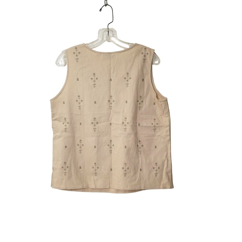 D & Co. Two Piece Embroidered Linen Blend Tank Top and Blouse Set NWT - Picture 8 of 8